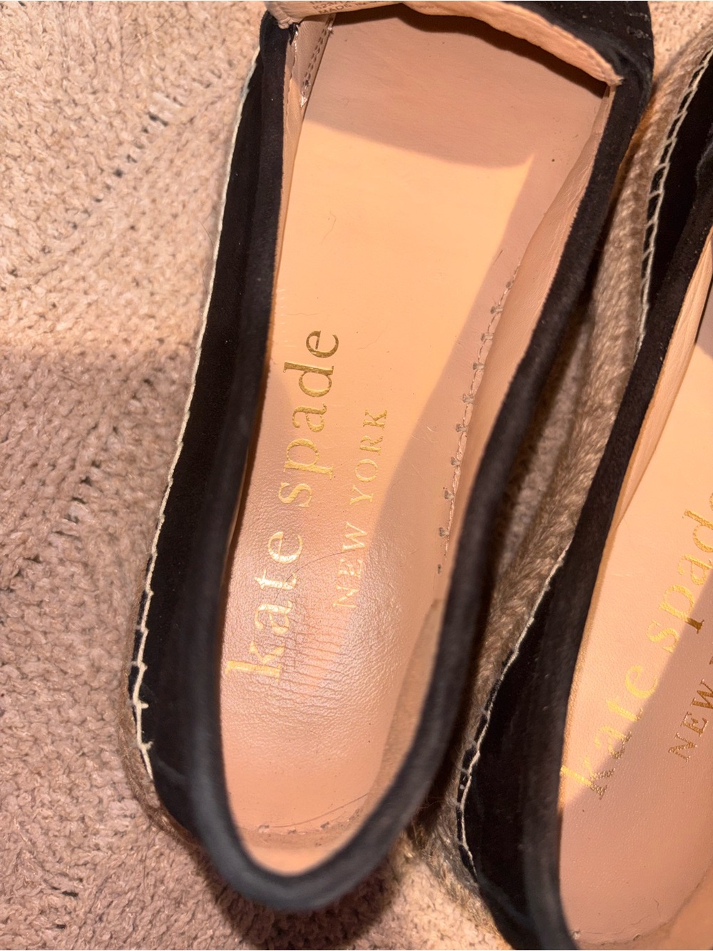 NWT Kate Spade Eastwell Black Suede Espadrille Loafers Women’s 10 - Picture 6 of 10